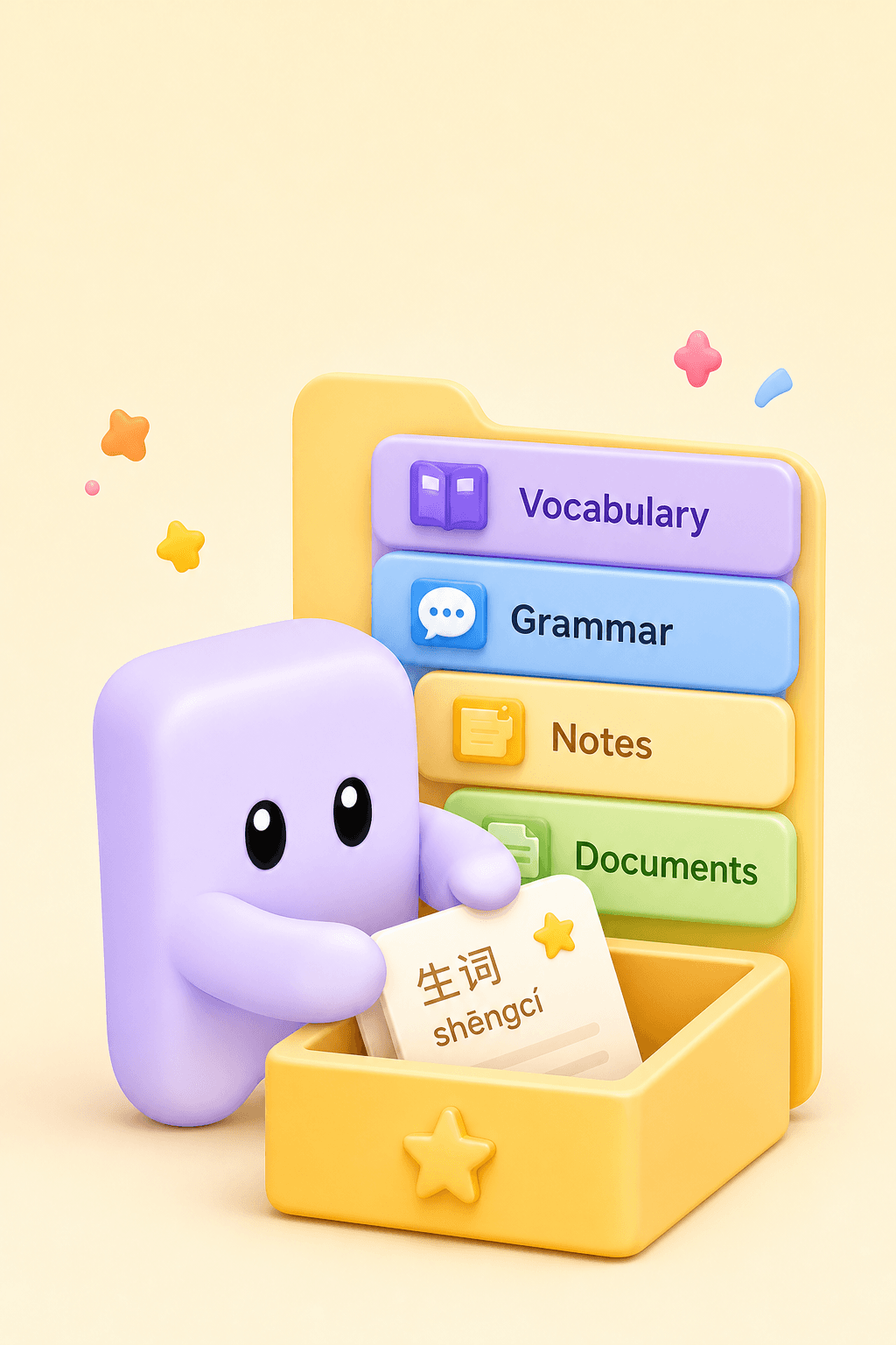 Kalabi organize workflow with study folders and learning cards