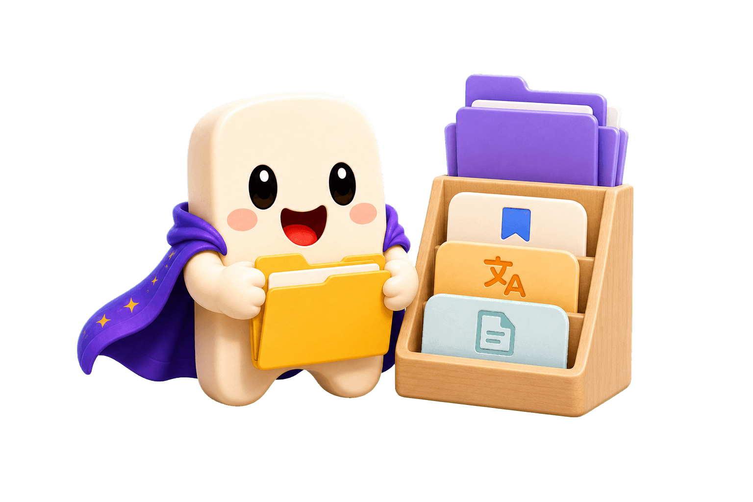 Kalabi organizing learning materials into folders